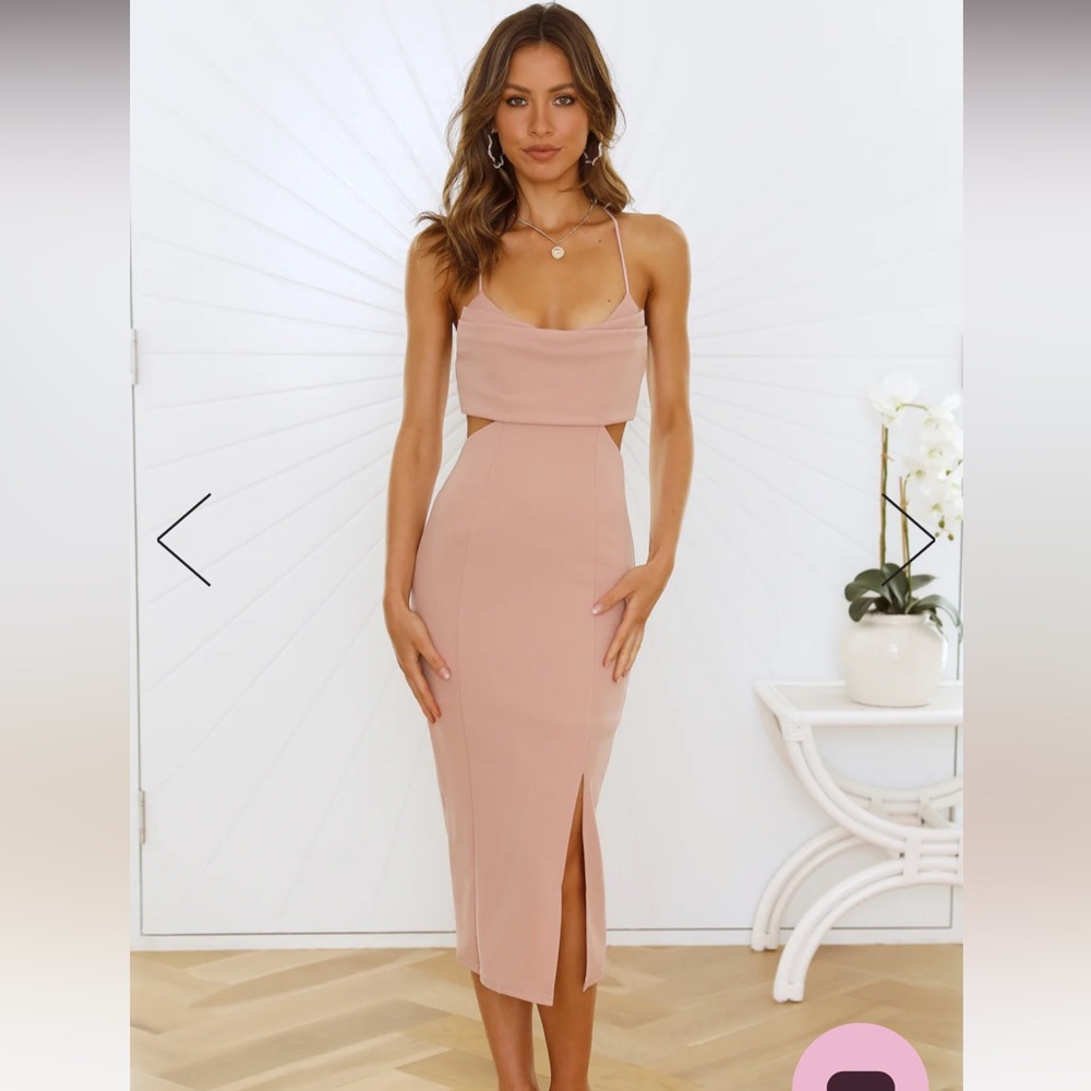Hello Molly Love Dust Blush Midi Dress Size 6